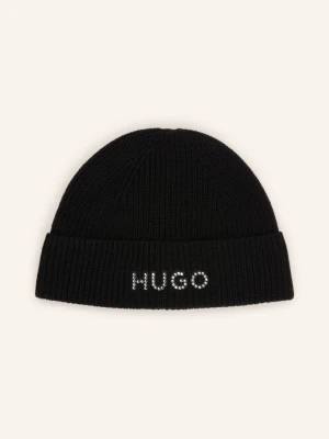 Hugo Czapka Siro Z Kamieniami Ozdobnymi schwarz CZARNY
