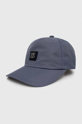 HUGO czapka z daszkiem kolor niebieski z aplikacją 50514124