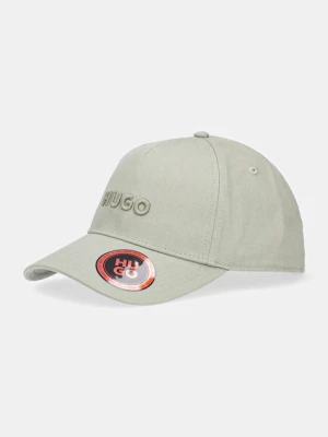 Zdjęcie produktu HUGO czapka z daszkiem kolor zielony gładka 50533410