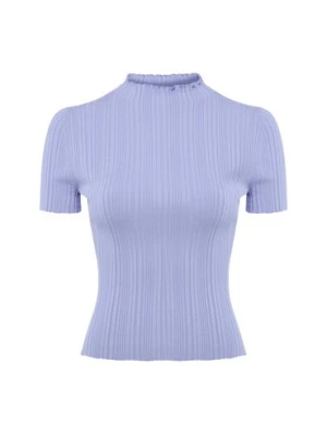 HUGO Damska koszula z dzianiny - Sarphapilk Kobiety lila wypukły wzór tkaniny,