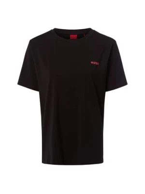 HUGO Damska koszulka do piżamy Kobiety Dżersej czarny jednolity,