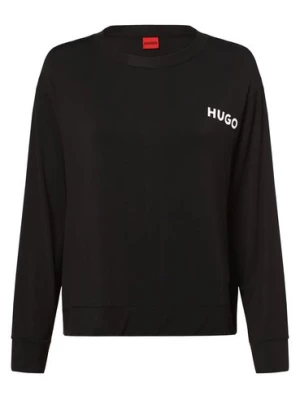HUGO Damska koszulka od piżamy Kobiety wiskoza czarny jednolity,