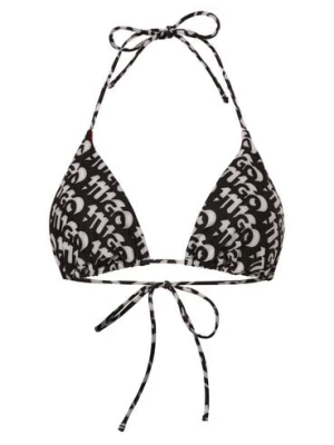 HUGO Damski stanik bikini - Bonnie Triangle Kobiety Sztuczne włókno czarny wzorzysty,