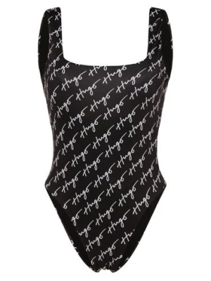 HUGO Damski strój kąpielowy Kobiety czarny wzorzysty,