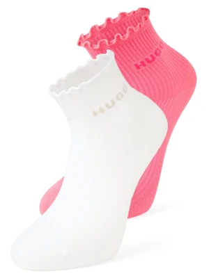 HUGO Damskie skarpetki do trampek w 2-paku - Sałata Kobiety wyrazisty róż|biały,