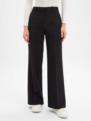 HUGO Damskie spodnie materiałowe - Hasmina Kobiety Sztuczne włókno czarny jednolity,