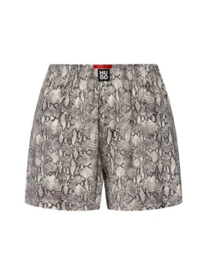 HUGO Damskie szorty do spania - Nika Kobiety Modal szary wzorzysty,