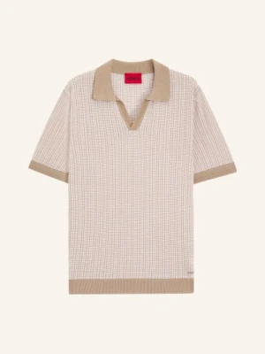 Hugo Dzianinowa Koszulka Polo Seeroy beige