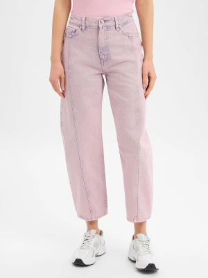 HUGO Dżinsy - Gimine Kobiety Bawełna różowy|lila wypukły wzór tkaniny,
