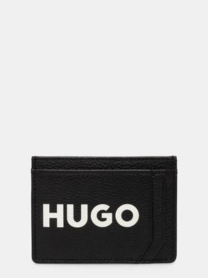 HUGO etui na karty skórzane kolor czarny 50536071