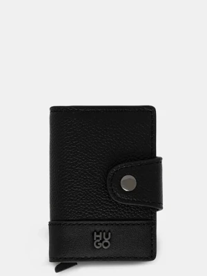 HUGO etui na karty skórzane kolor czarny 50553933