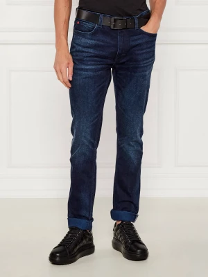 HUGO Jeansy 734 | Extra slim fit granatowy