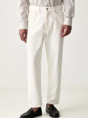 HUGO jeansy relaxed fit męskie beżowy