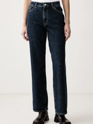 HUGO jeansy straight damskie 937_14 granatowy