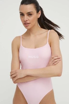 HUGO jednoczęściowy strój kąpielowy kolor różowy lekko usztywniona miseczka 50492422