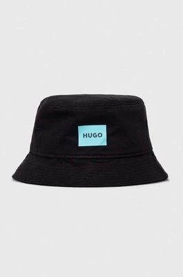 HUGO kapelusz bawełniany kolor czarny bawełniany 50514748