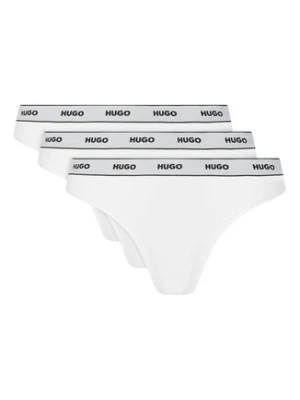 HUGO Komplet 3 par fig klasycznych Triplet Brief Stripe 50480157 Biały