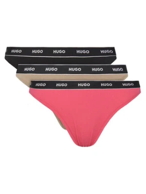 HUGO Komplet 3 par stringów 50480150 Kolorowy