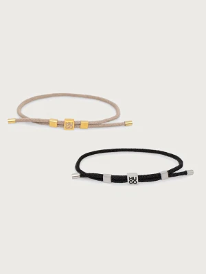 HUGO komplet bransoletek męski E-HUGOCORD3-BRA 2-pack czarny