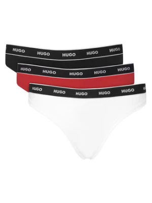 HUGO Komplet stringów Triplet Thong Stripe 50545680 Kolorowy
