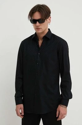 HUGO koszula bawełniana męska kolor czarny slim z kołnierzykiem klasycznym 50508316CHEAPER