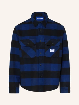 Hugo Koszula Flanelowa Ebolt Oversized Fit blau