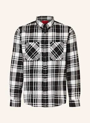 Hugo Koszula Flanelowa Egrin Relaxed Fit schwarz