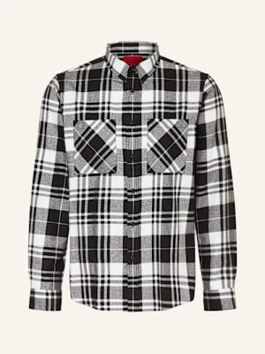 Hugo Koszula Flanelowa Egrin Relaxed Fit schwarz