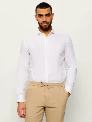 HUGO Koszula Kason | Slim Fit | z dodatkiem lnu