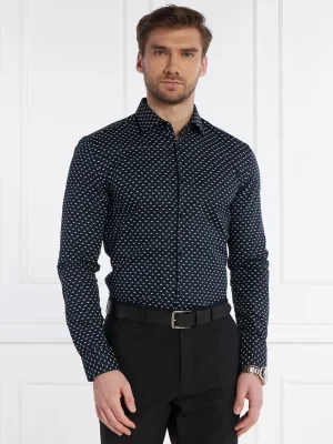 HUGO Koszula Kenno | Slim Fit | z dodatkiem lnu