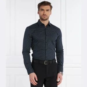 HUGO Koszula Kenno | Slim Fit | z dodatkiem lnu