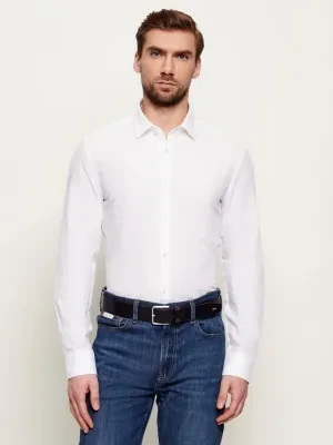 HUGO Koszula Kenno | Slim Fit | z dodatkiem lnu