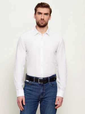 HUGO Koszula Kenno | Slim Fit | z dodatkiem lnu biały