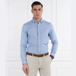 HUGO Koszula Ketran | Slim Fit | z dodatkiem lnu