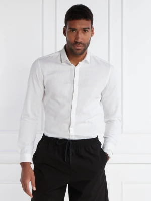 HUGO Koszula Ketran | Slim Fit | z dodatkiem lnu