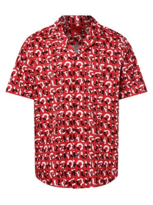 HUGO Koszula męska - Ellino Mężczyźni Regular Fit Bawełna czerwony wzorzysty,
