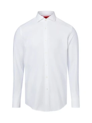 HUGO Koszula męska łatwa w prasowaniu Mężczyźni Slim Fit Bawełna biały jednolity kołnierzyk włoski,