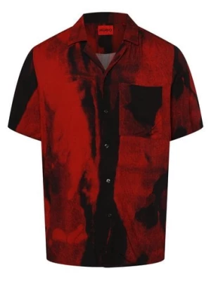 HUGO Koszula męska Mężczyźni Regular Fit wiskoza czerwony|czarny wzorzysty,