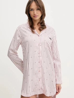 HUGO koszula nocna SARTORIAL SLEEPSHIRT damska kolor różowy 50556665