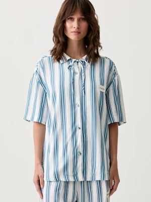 HUGO koszula piżamowa damska z wiskozy RESORT SL-SHIRT