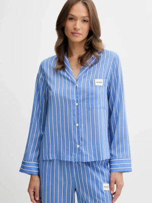 HUGO koszula piżamowa KLEO_SHIRT damska kolor niebieski 50544173