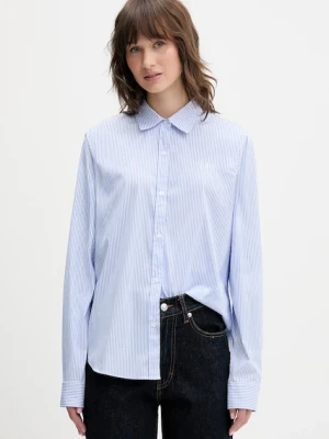 HUGO koszula The Essential Shirt damska kolor niebieski regular z kołnierzykiem klasycznym 50552601