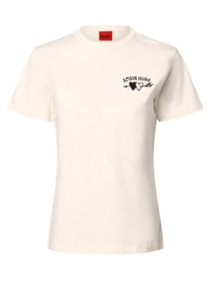 HUGO Koszulka damska - Damacia Kobiety Bawełna biały jednolity,