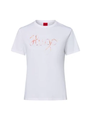 HUGO Koszulka damska - Damacia Kobiety Bawełna biały nadruk,