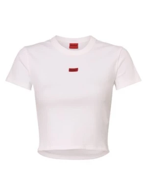HUGO Koszulka damska - Deluisa_1 Kobiety Bawełna biały jednolity,