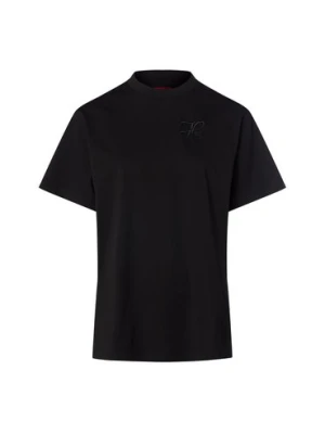 HUGO Koszulka damska - Vintage Kobiety Bawełna czarny jednolity,