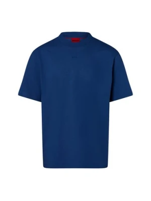 HUGO Koszulka męska - Dapolino Mężczyźni Bawełna niebieski jednolity,