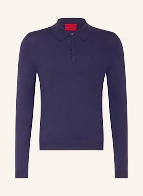 Hugo Koszulka Polo Z Dzianiny San Pippo Slim Fit blau