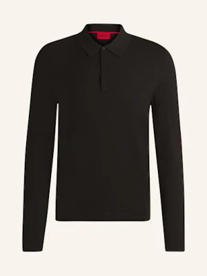 Hugo Koszulka Polo Z Dzianiny San Pippo Slim Fit schwarz