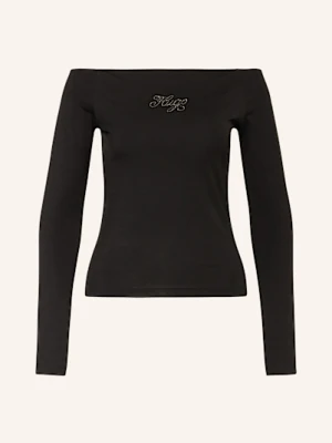 Hugo Koszulka Z Odkrytymi Ramionami Dolder Z Ozdobnymi Kamykami schwarz